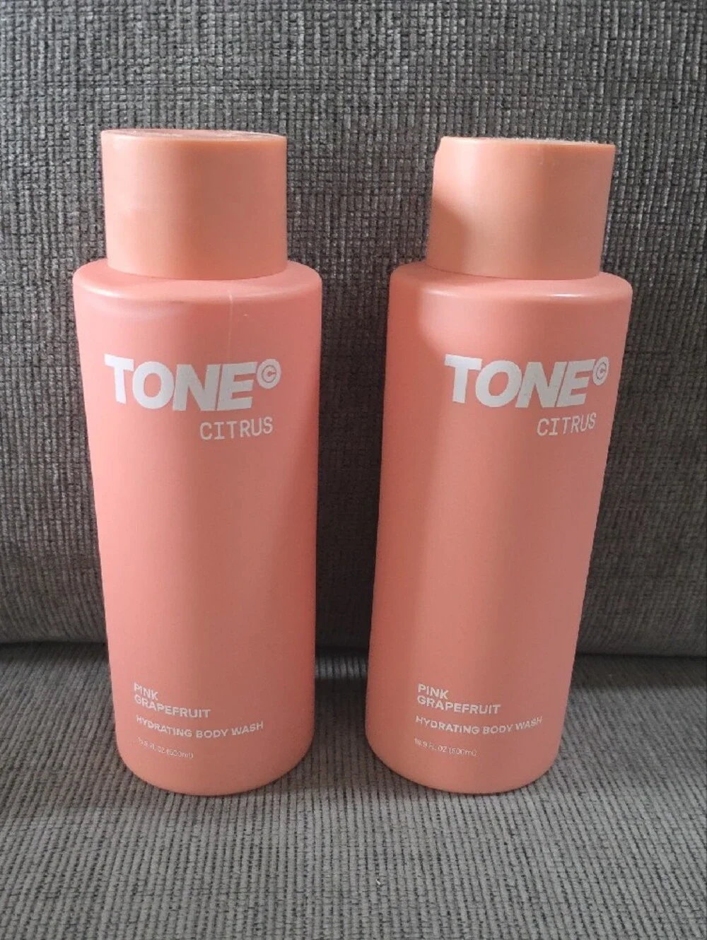 TONE Citrus Pink Grapefruit Hydrating Body Wash, New, 2 Bottles, 16.9oz Each.